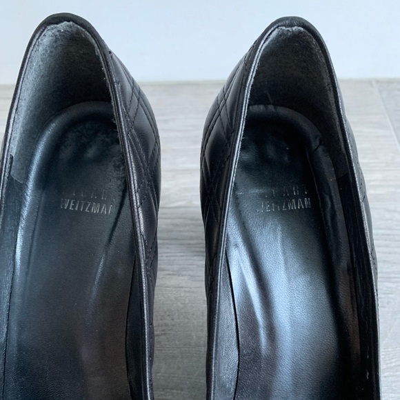 Stuart Weitzman Black Quantas Quilted Nappa Bow Pumps In Size Women’s 9.5M - Picture 9 of 12